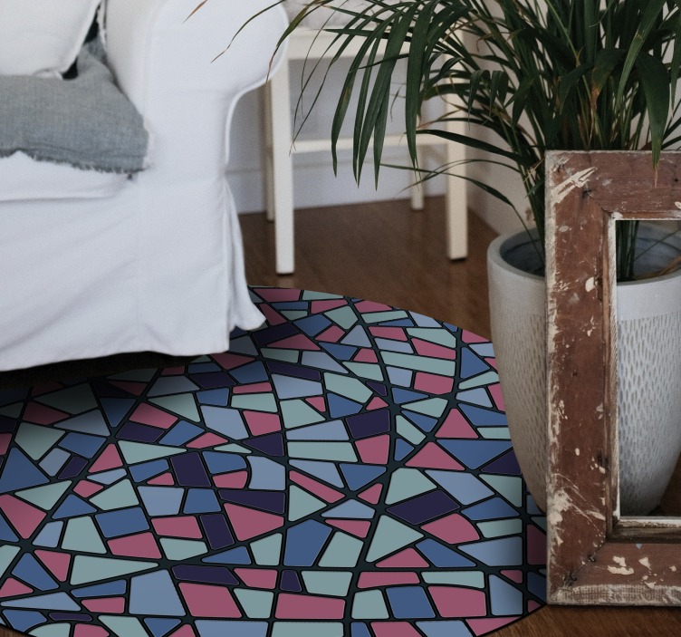 Tappeto vinile mosaico disposizione geometrica colorata - TenStickers