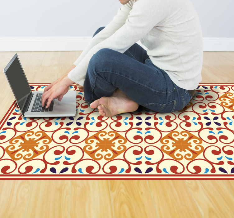 Tappeto vinile mosaico elaborato motivo botanico - TenStickers