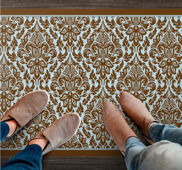 Tappeto vinile vintage elegante composizione floreale - TenStickers