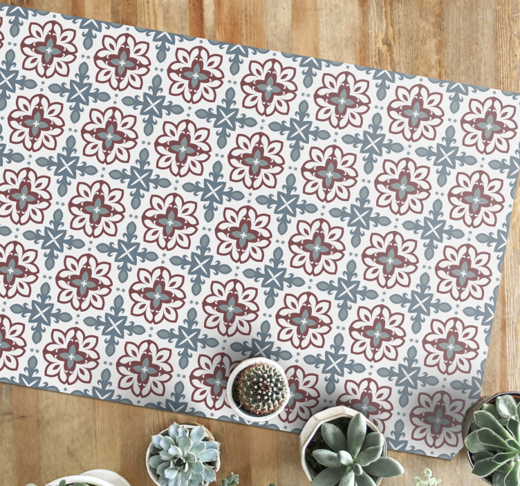 Tappeto vinile mosaico elemento di ispirazione botanica - TenStickers