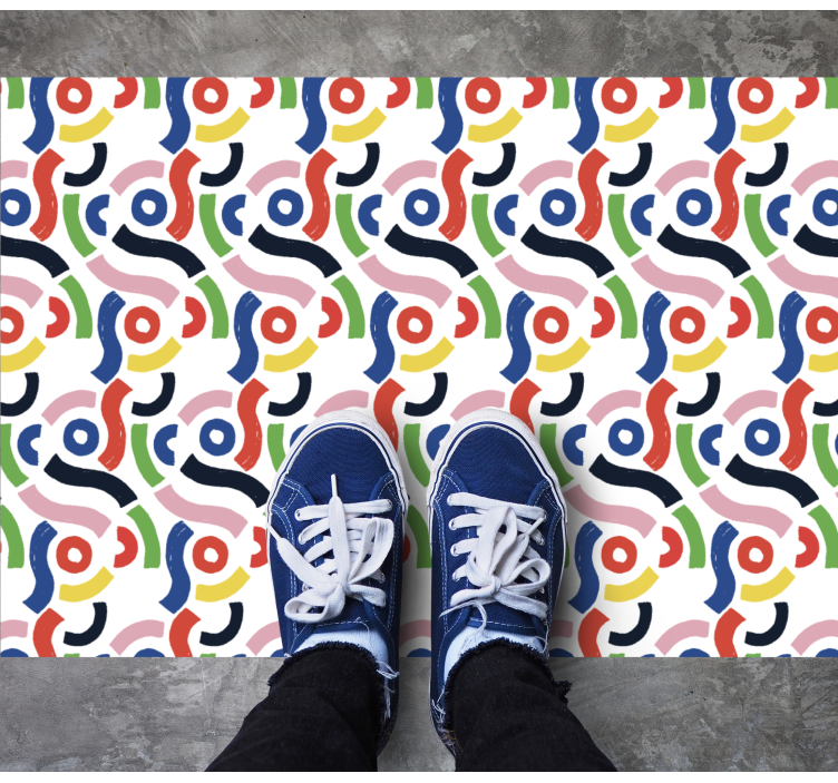 Tappeto vinile mosaico forme geometriche vivaci - TenStickers