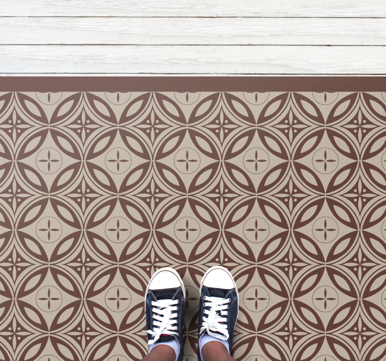 Tappeto vinile mosaico forme modellate marroni - TenStickers