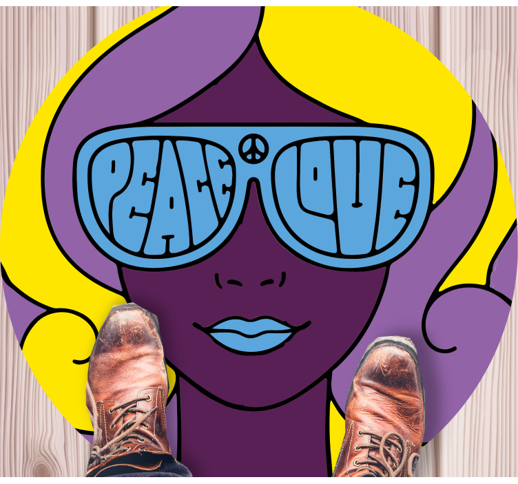 Tappeto vinile per ragazzi icona di pace e amore - TenStickers