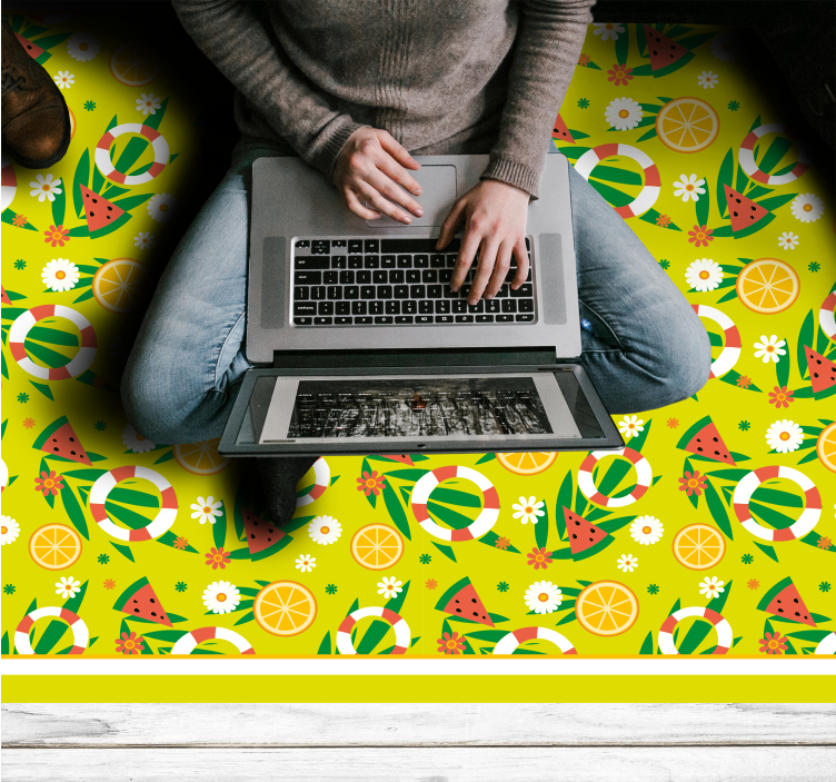 Tappeto vinile mosaico motivi di agrumi luminosi - TenStickers