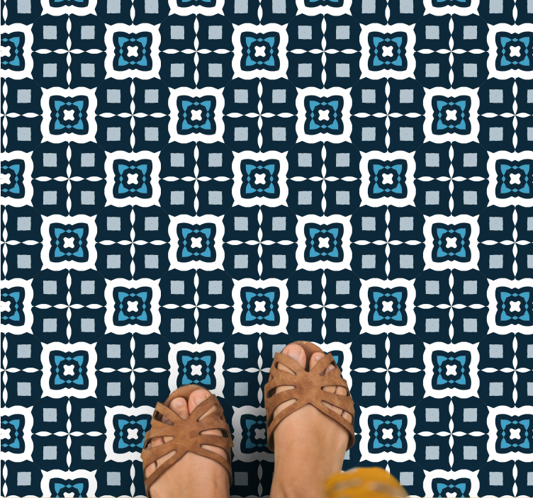 Tappeto vinile mosaico motivo color blu navy - TenStickers