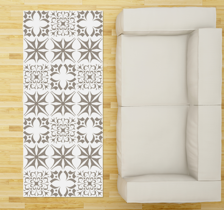 Tappeto vinile mosaico piastrellatura a stella - TenStickers