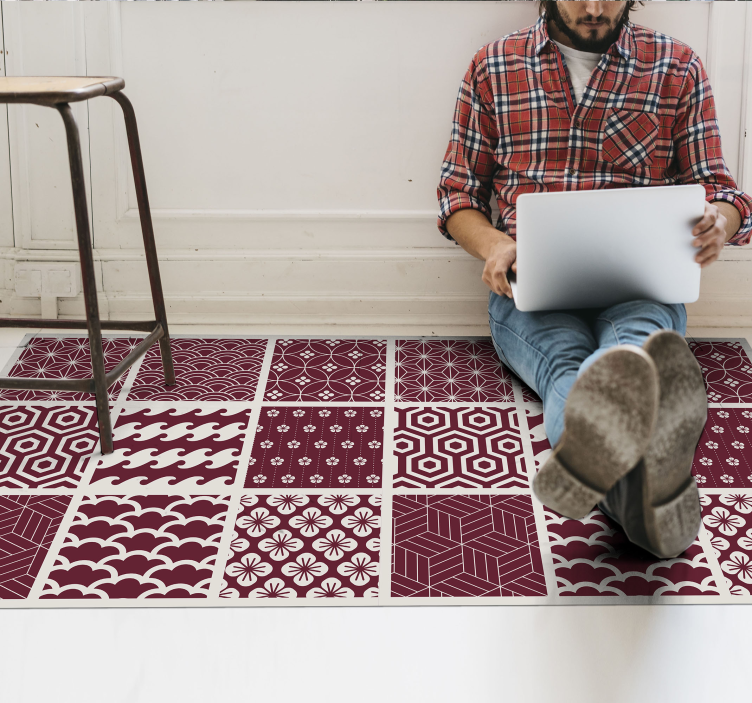 Tappeto vinile mosaico piastrelle a motivi geometrici - TenStickers