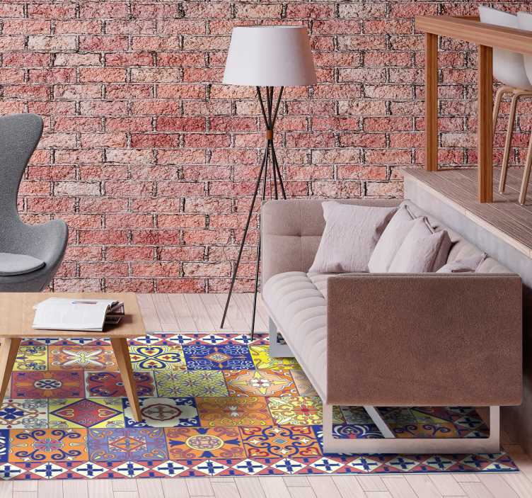 Tappeto vinile mosaico piastrelle colorate - TenStickers