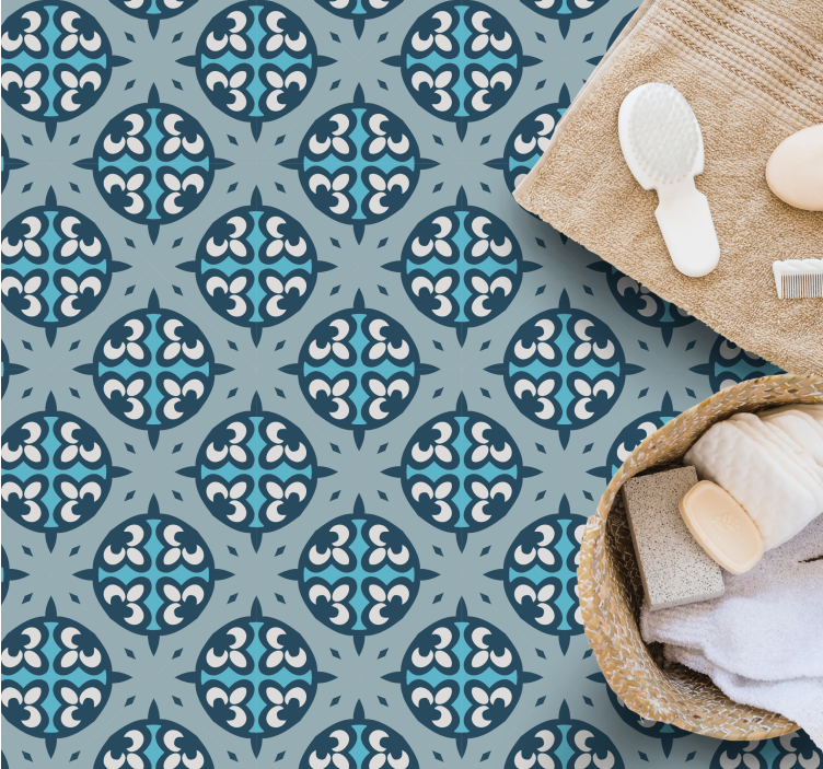 Tappeto vinile mosaico piastrelle con motivi fantasiosi - TenStickers