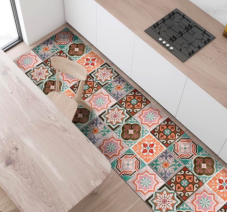 Tappeto vinile mosaico piastrelline siciliane - TenStickers