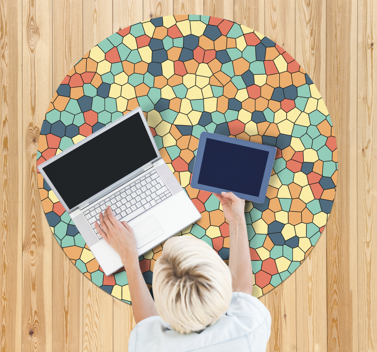 Tappeto vinile mosaico tondo di mosaico - TenStickers
