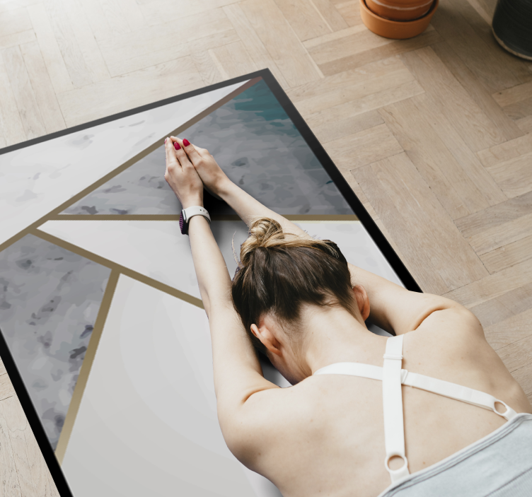 Tappeto vinile motivi accenti geometrici in marmo - TenStickers