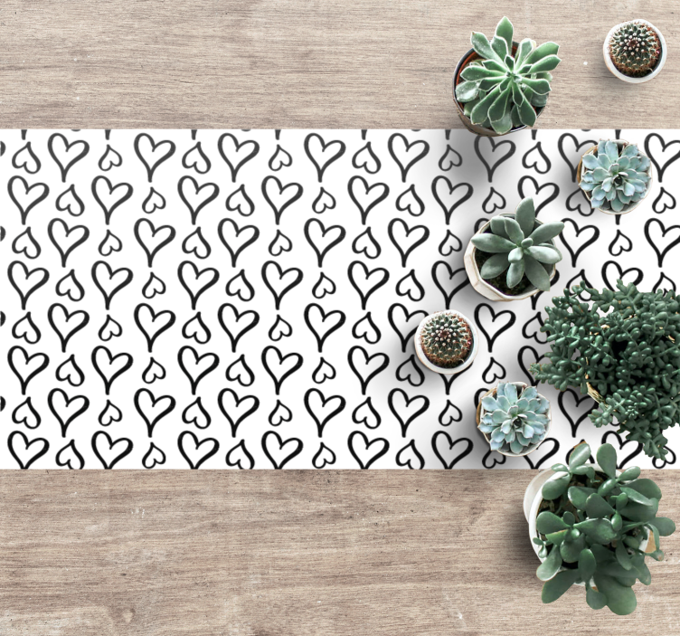 Tappeto vinile motivi motivo cuore nero - TenStickers