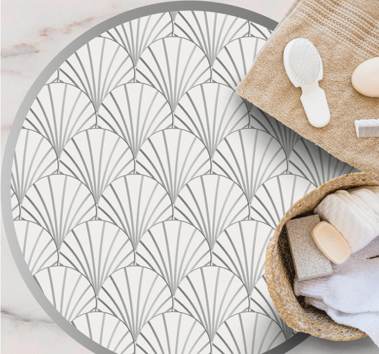 Tappeto vinile bagno elegante motivo a ventaglio - TenStickers