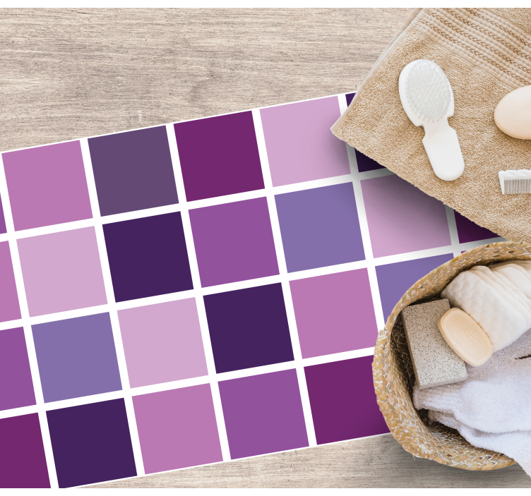 Tappeto vinile bagno griglia di colore viola - TenStickers