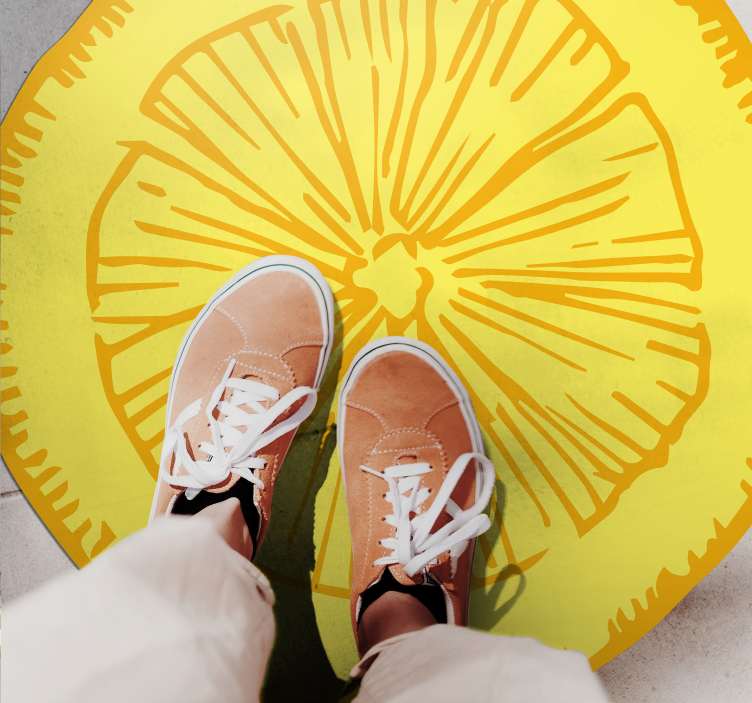 Tappeto pvc cucina fetta di agrume giallo - TenStickers