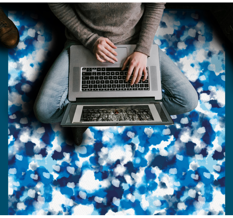 Tappeto vinile per bambini modello di nuvola blu - TenStickers