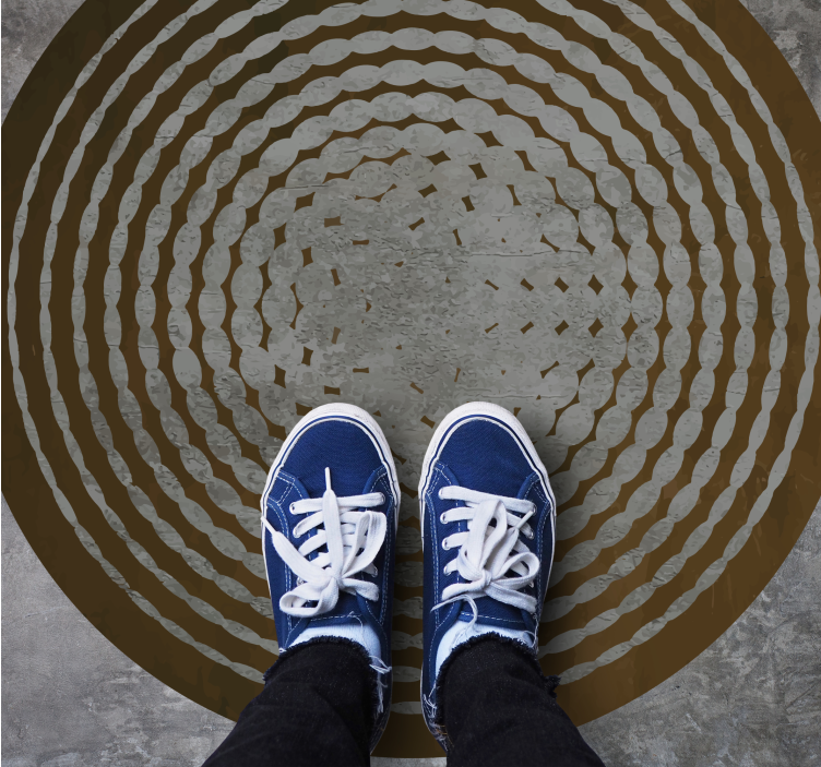 Tappeto vinile effetto legno modello del tronco circolare - TenStickers