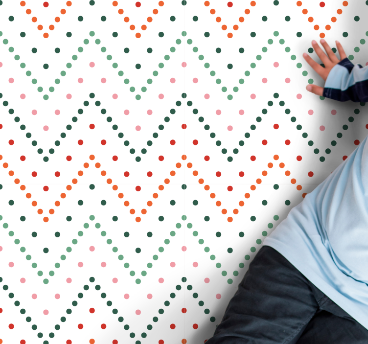 Tappeto vinile per bambini motivo a chevron colorato - TenStickers