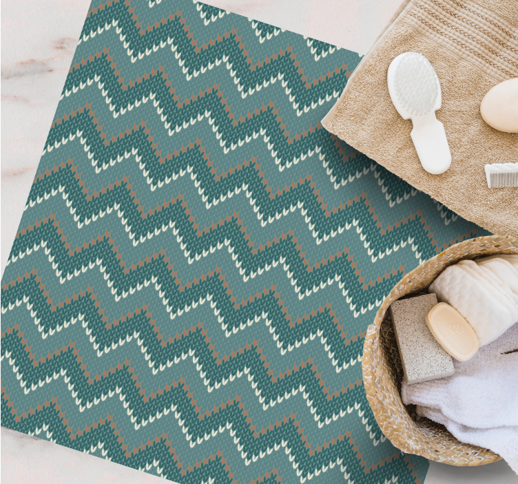 Tappeto vinile etnico motivo a onda chevron - TenStickers