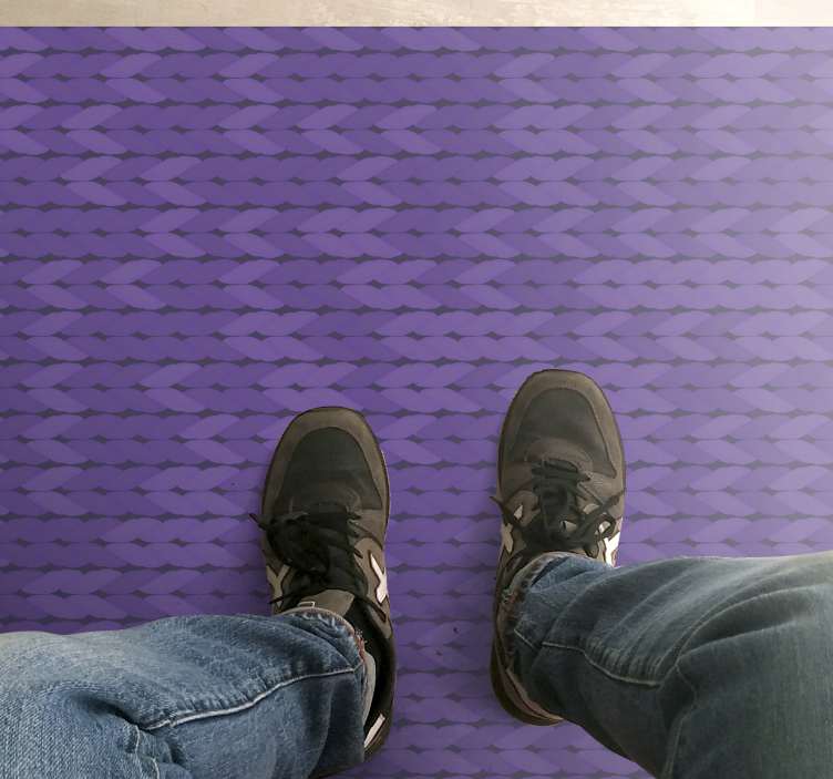 Tappeto vinile motivi motivo intrecciato viola - TenStickers