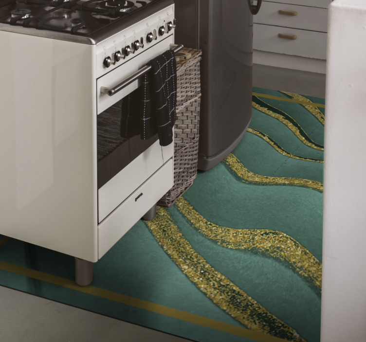 Tappeto vinile effetto marmo motivo ondulato astratto - TenStickers