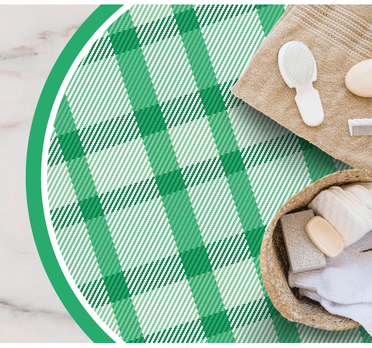 Tappeto vinile rotondo motivo scozzese verde - TenStickers