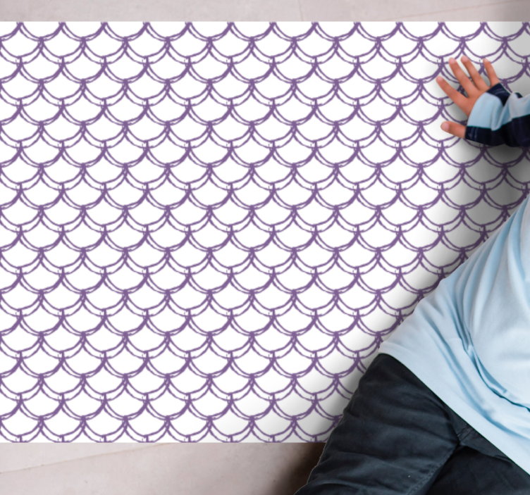 Tappeto vinile bagno motivo viola scallopato - TenStickers