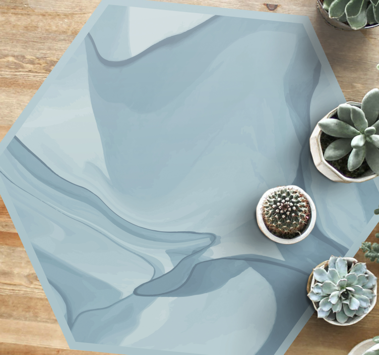 Tappeto vinile motivi onde blu astratte - TenStickers