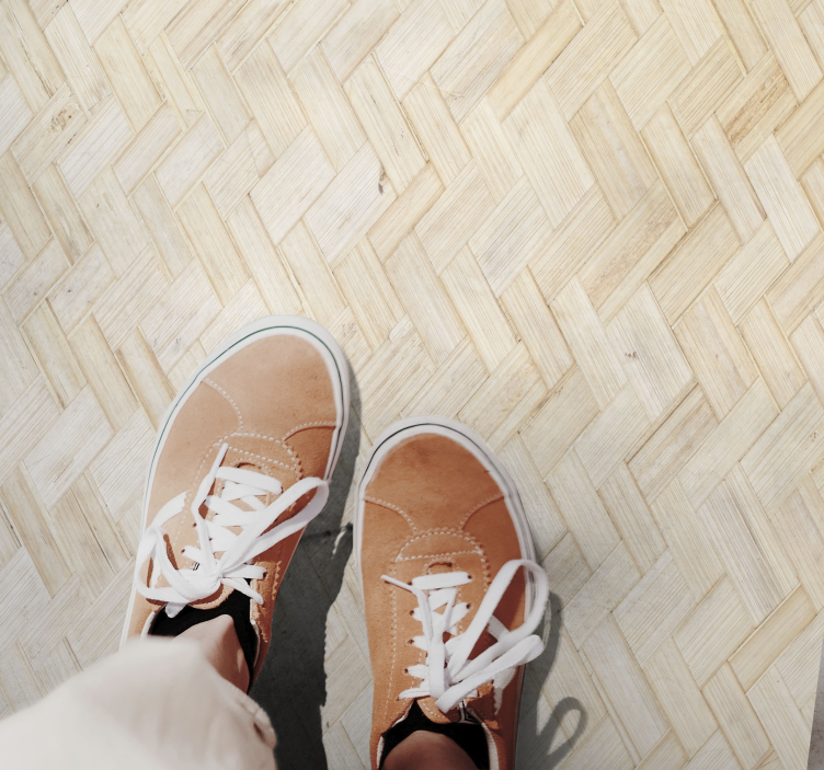 Tappeto vinile motivi parquet a spina di pesce - TenStickers