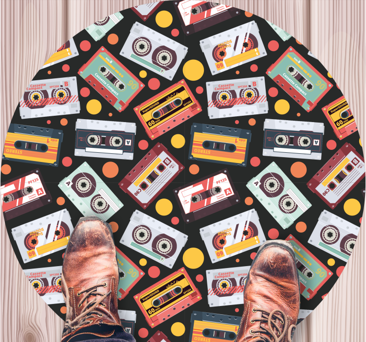 Tappeto vinile vintage motivo cassette - TenStickers