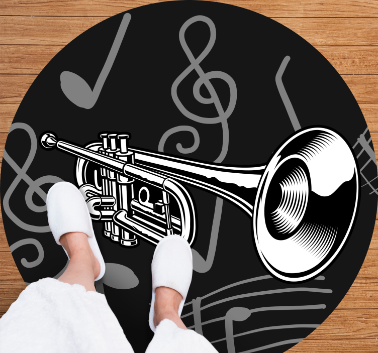 Tappeto vinile rotondo tema dello strumento musicale - TenStickers