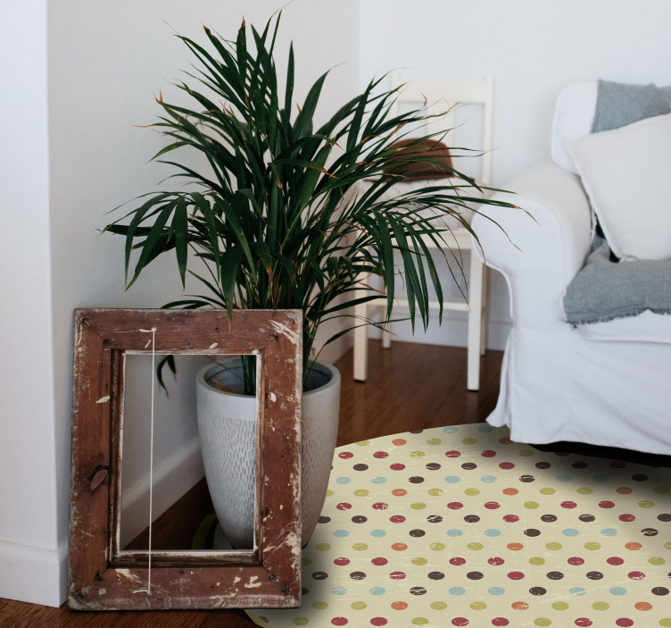 Tappeto vinile motivi tessuti a pois - TenStickers