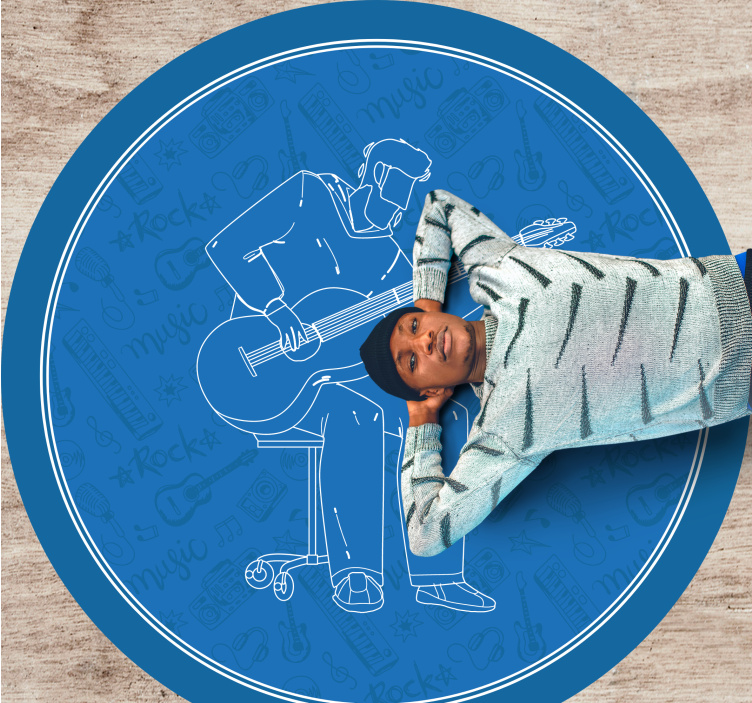 Tappeto vinile motivi vibrazioni musicali - TenStickers