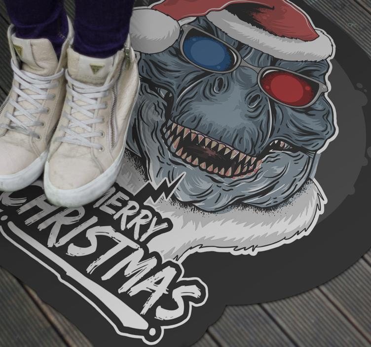 Tappeto Vinile Natale allegria festosa dei mostri - TenStickers