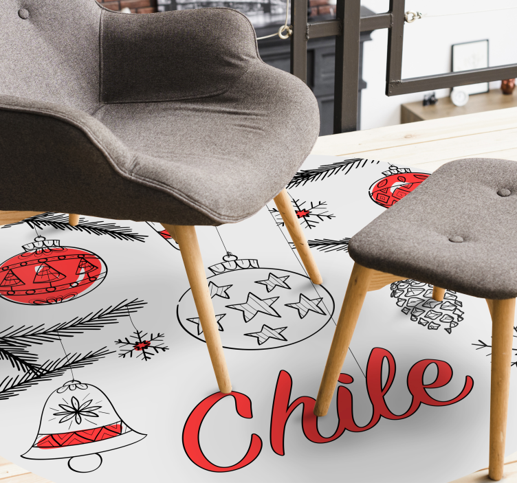 Tappeto Vinile Natale decorazione natalizia del cile - TenStickers