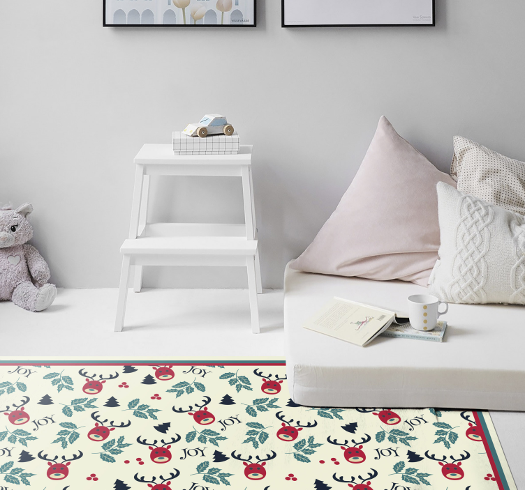 Tappeto Vinile Natale motivo festivo di renne - TenStickers