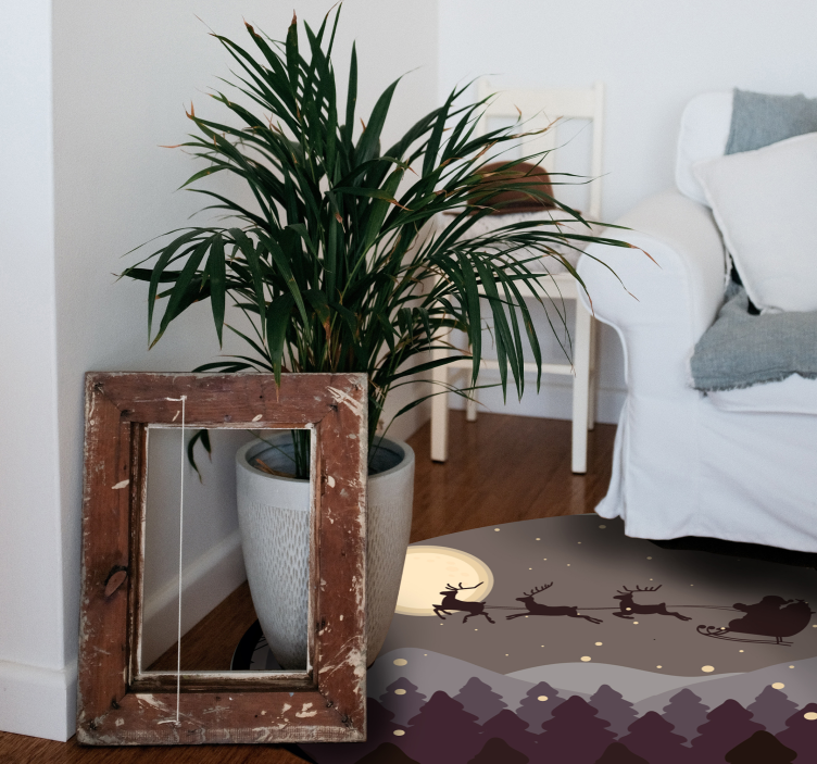 Tappeto Vinile Natale scena notturna festiva - TenStickers