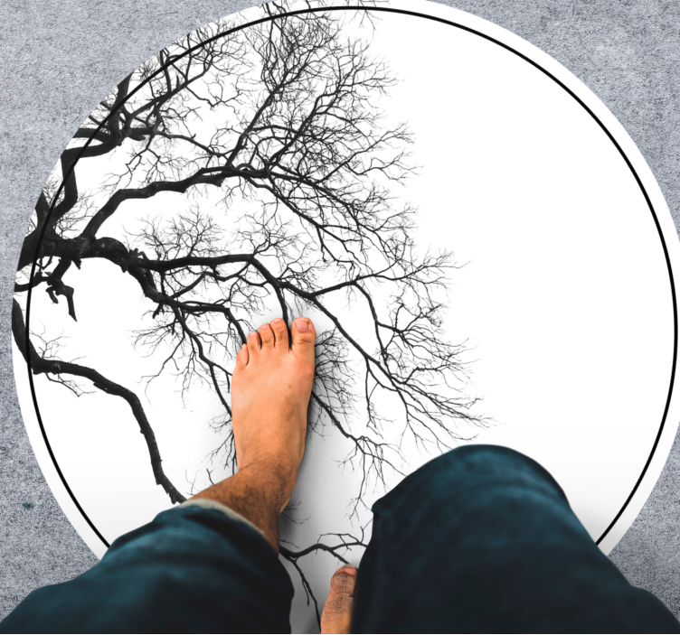 Tappeto vinile natura arte della sagoma del ramo - TenStickers