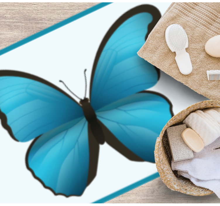 Tappeto vinile animali farfalla blu - TenStickers