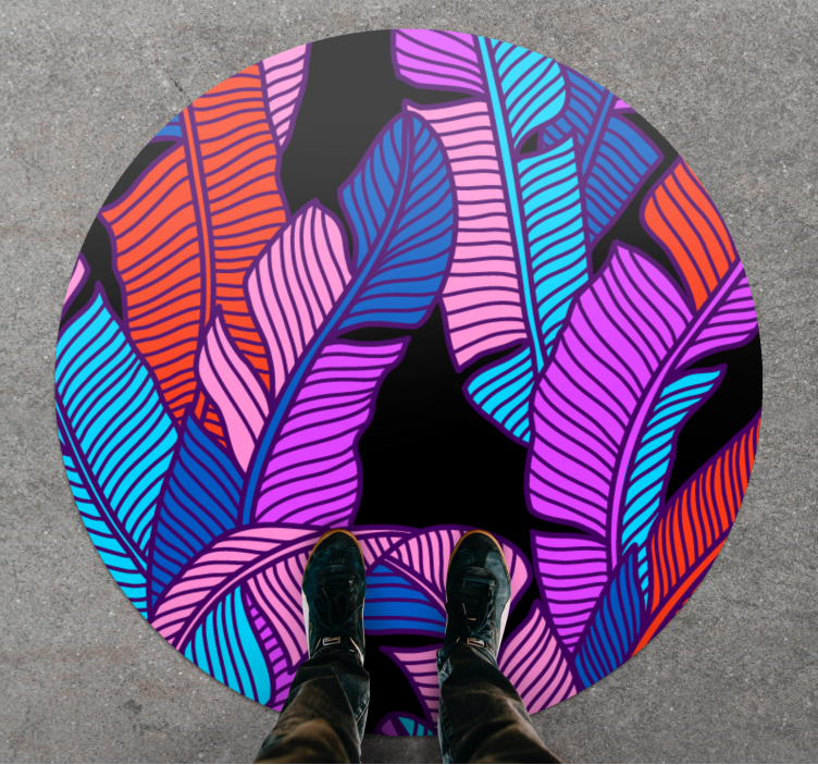 Tappeto vinile fiori elementi fogliari vivaci - TenStickers