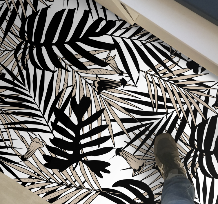 Tappeto vinile natura elemento foglia tropicale - TenStickers