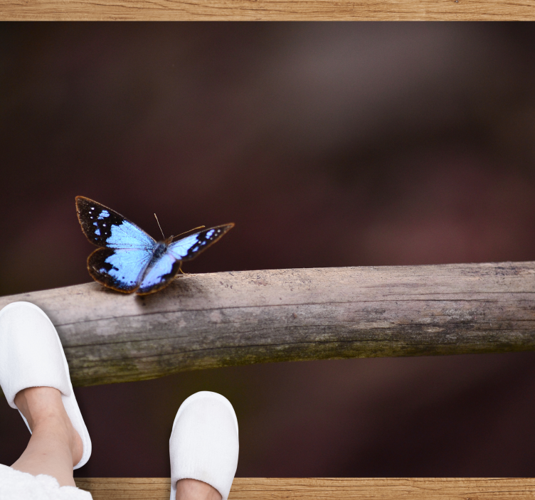 Tappeto vinile natura farfalla sul ramo - TenStickers