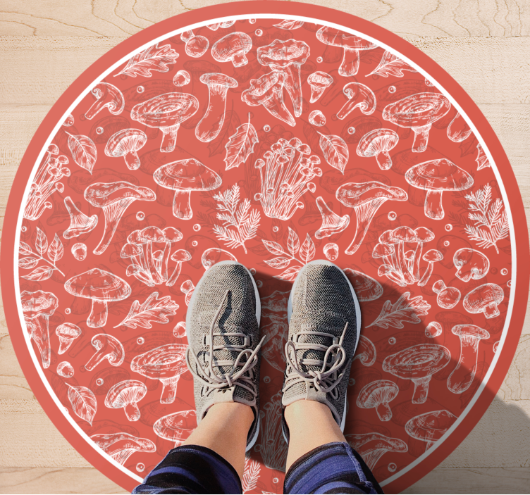 Tappeto vinile natura illustrazione di funghi - TenStickers