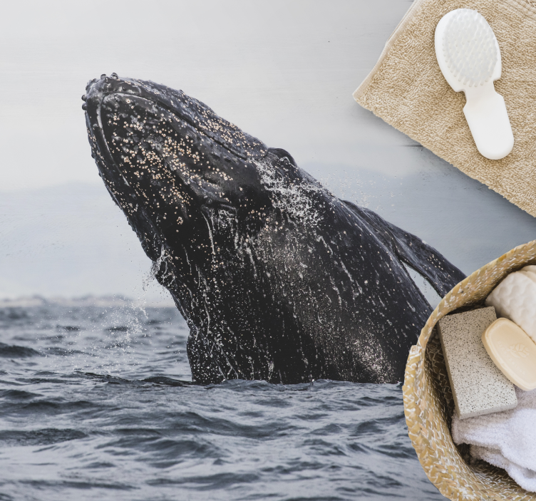 Tappeto vinile natura maestoso salto della balena - TenStickers