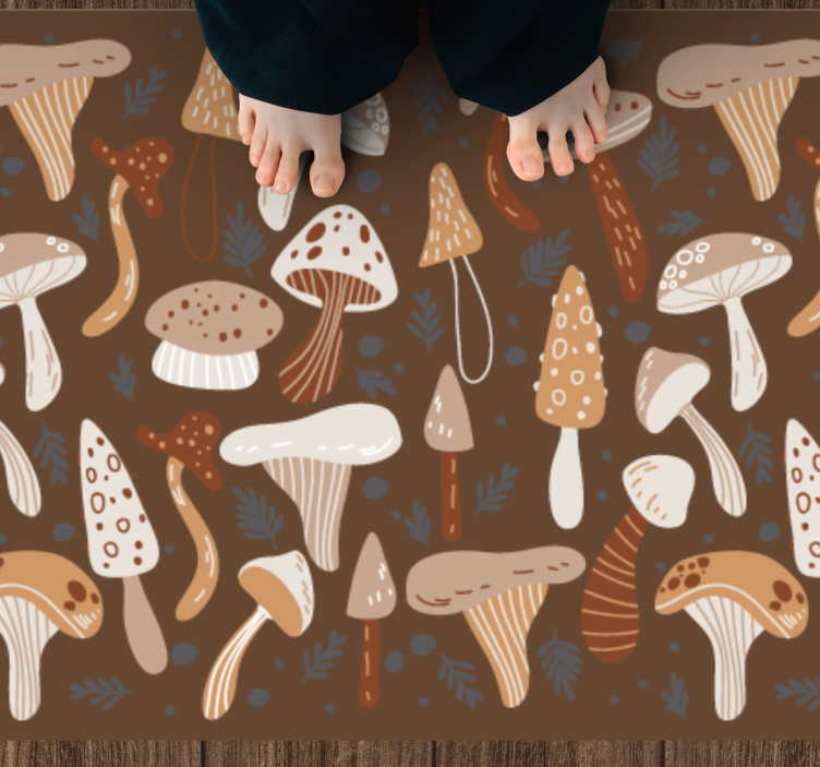 Tappeto vinile natura modelli di funghi - TenStickers