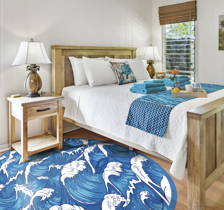 Tappeto vinile natura modello di onde oceaniche - TenStickers