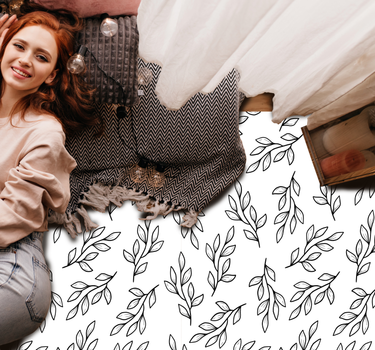 Tappeto vinile natura modello di ramo frondoso - TenStickers