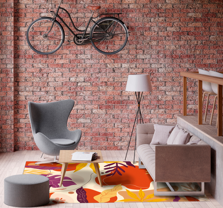 Tappeto vinile natura motivi di fogliame autunnale - TenStickers