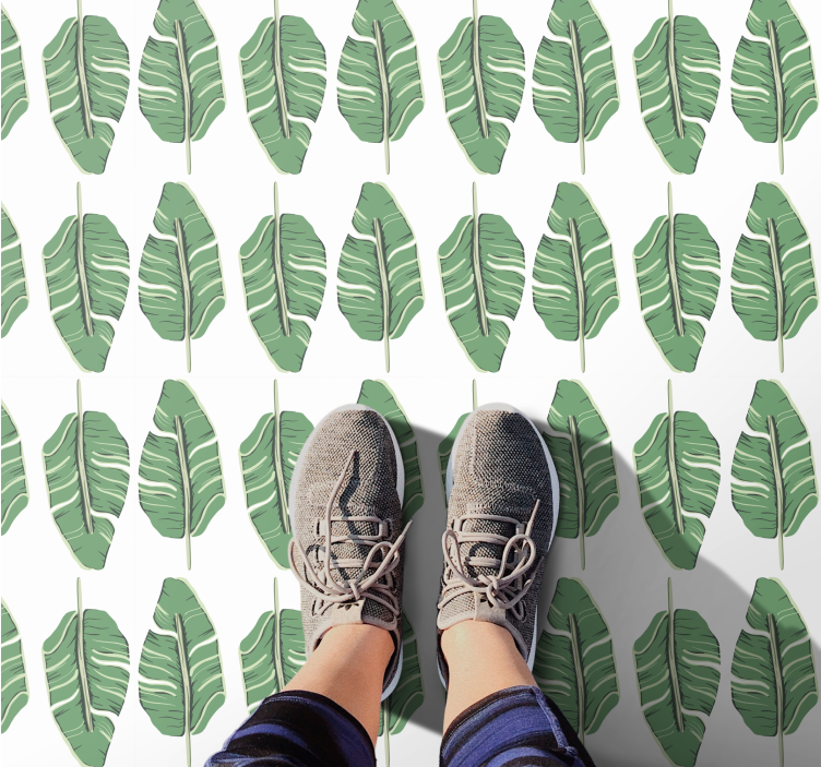 Tappeto vinile natura motivo a foglia opulenta - TenStickers